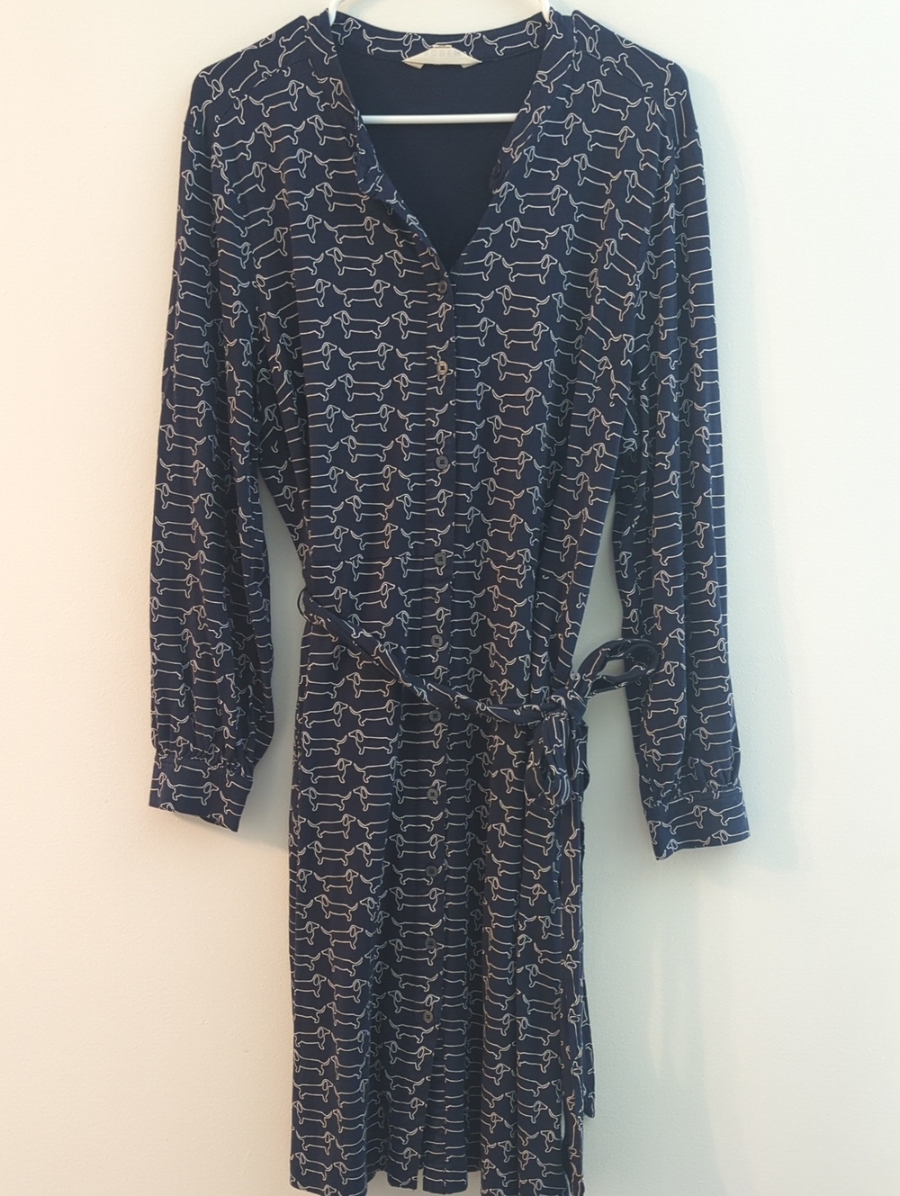 Boden Navy Shirtdress with Dachsund Print (US 16/18R)